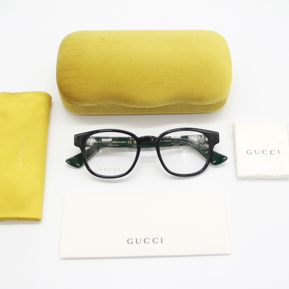 NEW GUCCI EYEGLASSES GG0927O 001 BLACK GREEN ROUND WOMEN’S GUCCI EYEWEAR GG0927O - Picture 11 of 12